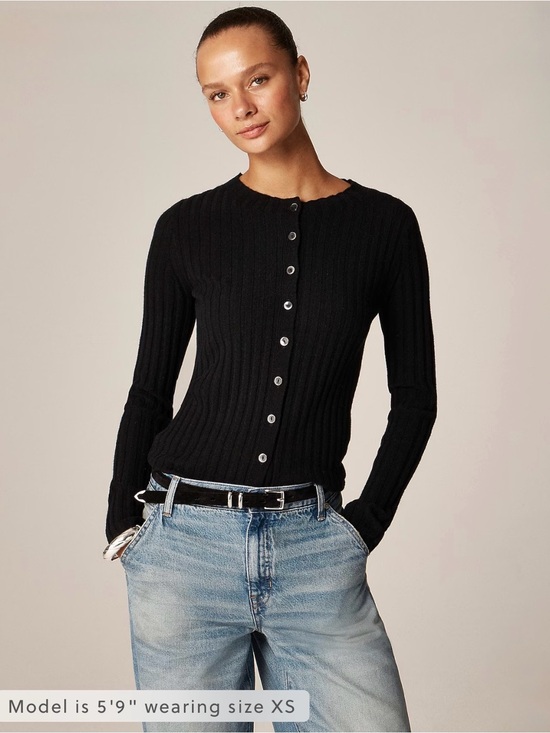 J. Crew Sweaters - NWT! J. CREW Women’s Wide-rib cashmere cardigan in black, size medium m